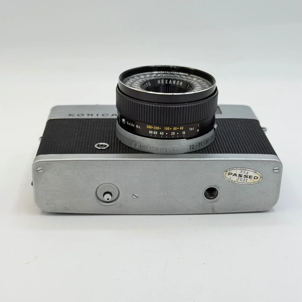 Konica EE-matic 35mm Film Camera Hexanon 40mm f2.8 Lens Shutter Vintage Tested